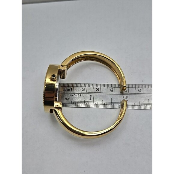 Victoria Wieck Floating Crystal Cuff Watch Gold Womens Bangle Quartz New Battery main image 4